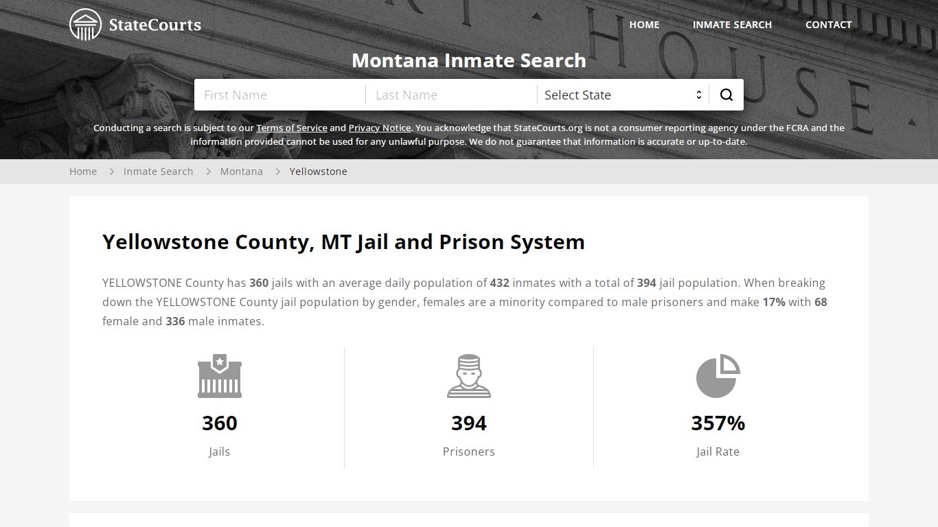 Yellowstone County, MT Inmate Search - StateCourts